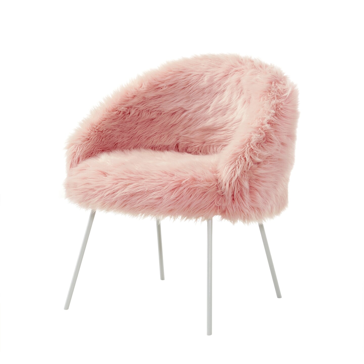 Zali Faux Fur Metal Leg Accent Chair