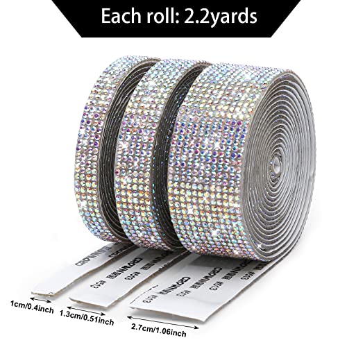 Rouleau De Ruban Strass Autocollant - Maille Diamant étincelante 3cm X 91cm (Gris) - DIY Décoration
