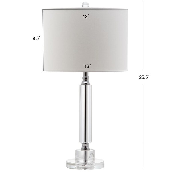 Safavieh   Lighting Deco Column Crystal Lamp Clear / White