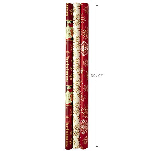 Hallmark 6&#x22; Small Holiday Gift Bag Set (Pack of 5; Red, White and Kraft) Snowflakes, Stripes, Merry