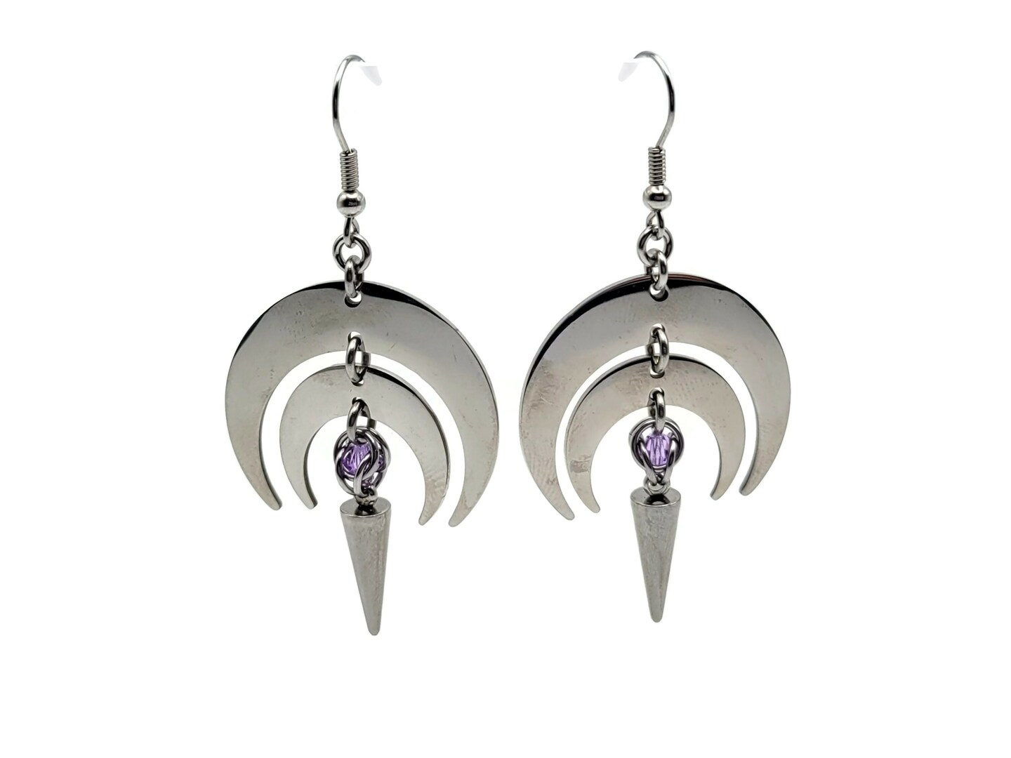 Gothic Moon Earrings – Black Alloy Moon Drop Dangle Earrings, Witch Celestial Jewelry For Women - View #9