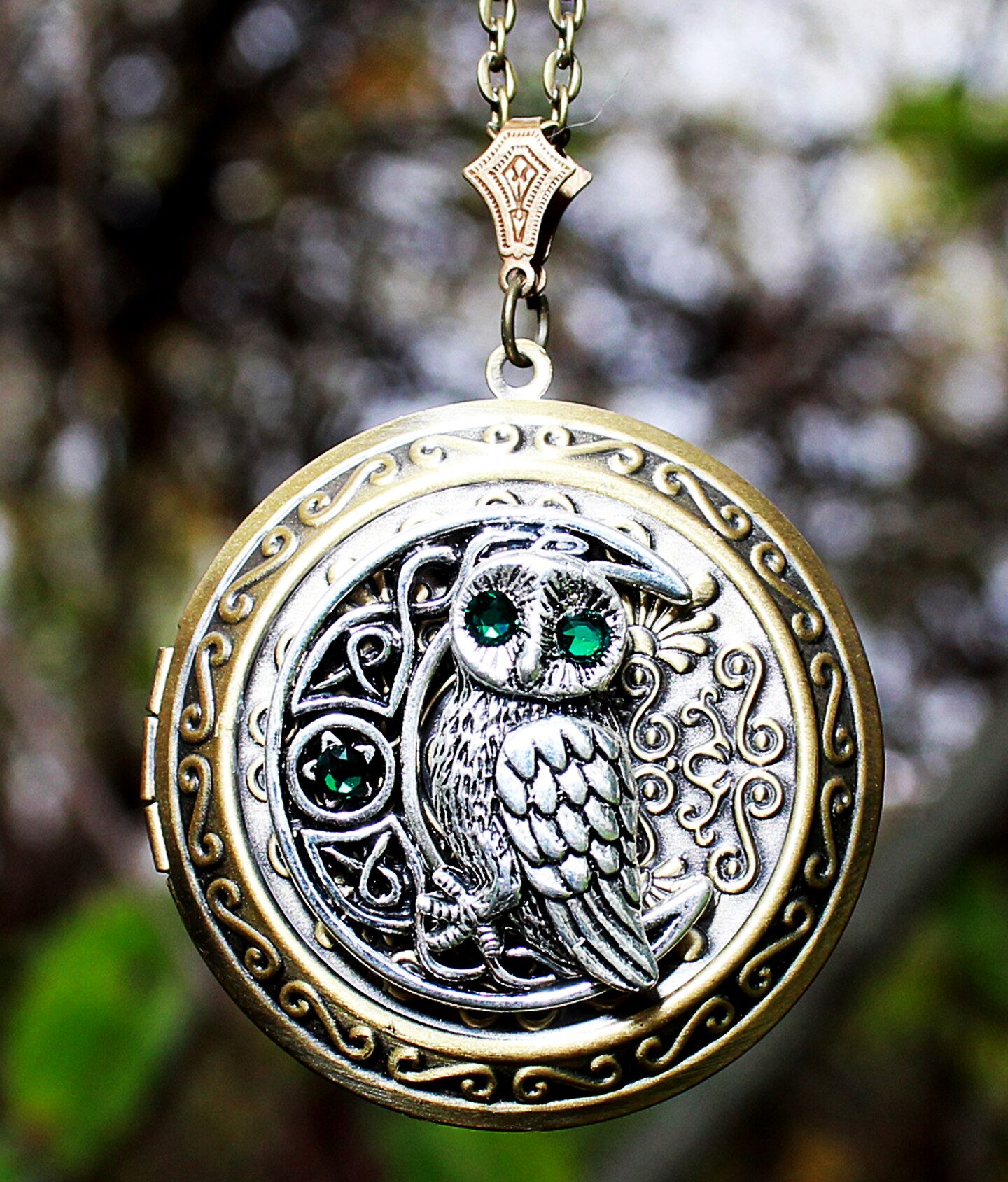 Moon shop locket necklace