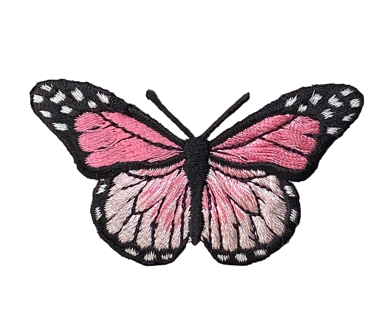 Pink Butterfly, Embroidered, Iron on Patch