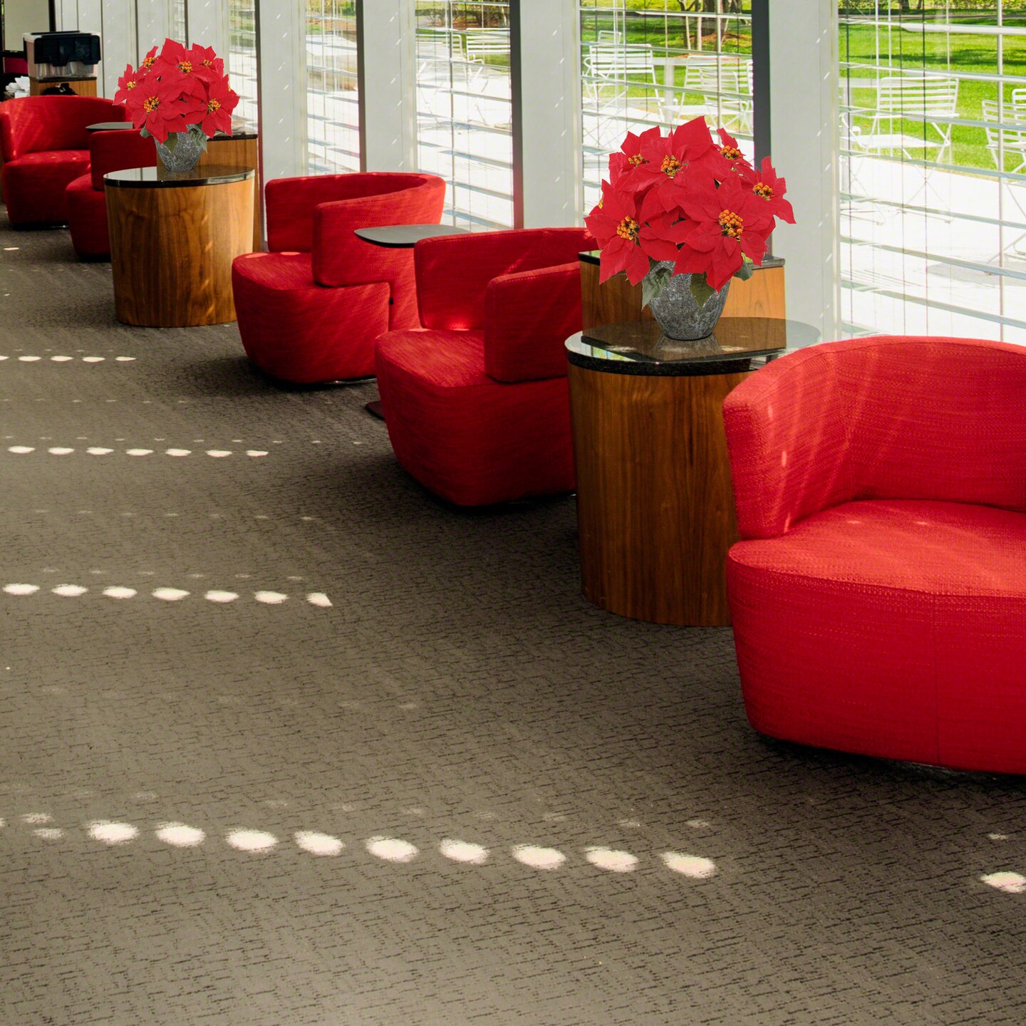 Red Velvet Poinsettia Bush with 7 Lifelike Silk Blooms | 20-Inch | Indoor/Outdoor Use | Festive Holiday Decor | Christmas Bushes | Home &#x26; Office Decor (Set of 2) - 2024 Christmas Collection, Floral Home by Artificial Flowers