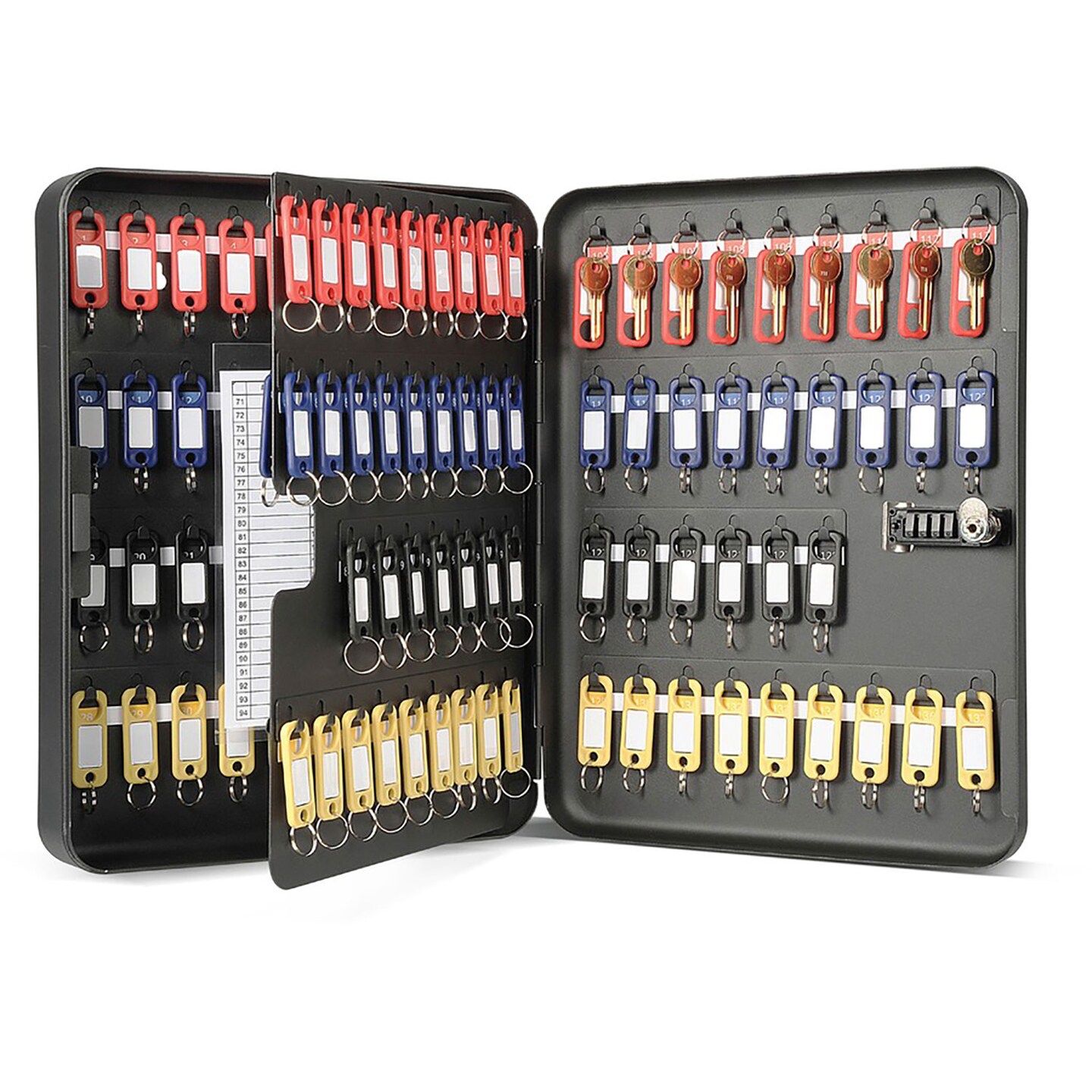 Carl Combination Key Cabinet - Combination Lock, Pre-drilled Mounting Hole - Black