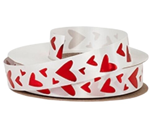 Metallic Heart Polyester Ribbon for Valentin&#x27;s Gift Wrap