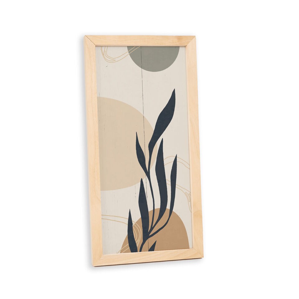 Botanical Wall Art Pastel Wood Sign Framed Abstract Decor Boho.