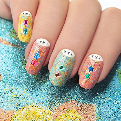 1200 Pieces Self Adhesive Gems Stickers,14 Sheets Rhinestone Stickers for DIY Craft,8 Shapes Sparkle Jewels for Nail Body Makeup Festival