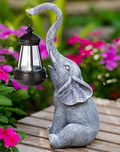 Elephant Statue for Garden Decor with Gift Appeal - Ideal Gifts for Women, Mom or Birthdays, Beautifully Crafted Outdoor &#x26; Home Decor to Wow Your Guests (11&#x22; Elephant)