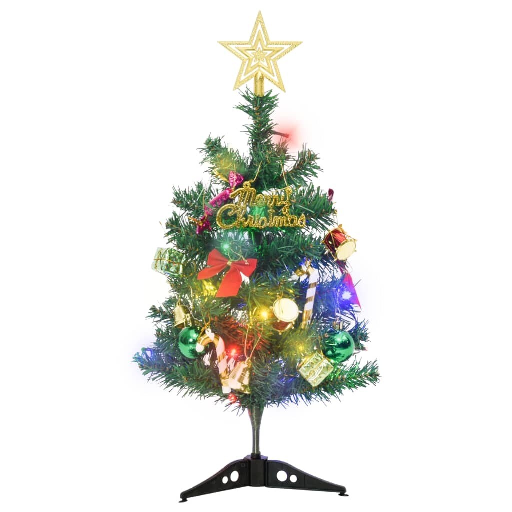 Mini Artificial Christmas Tree with 20 LEDs Green 17.7"