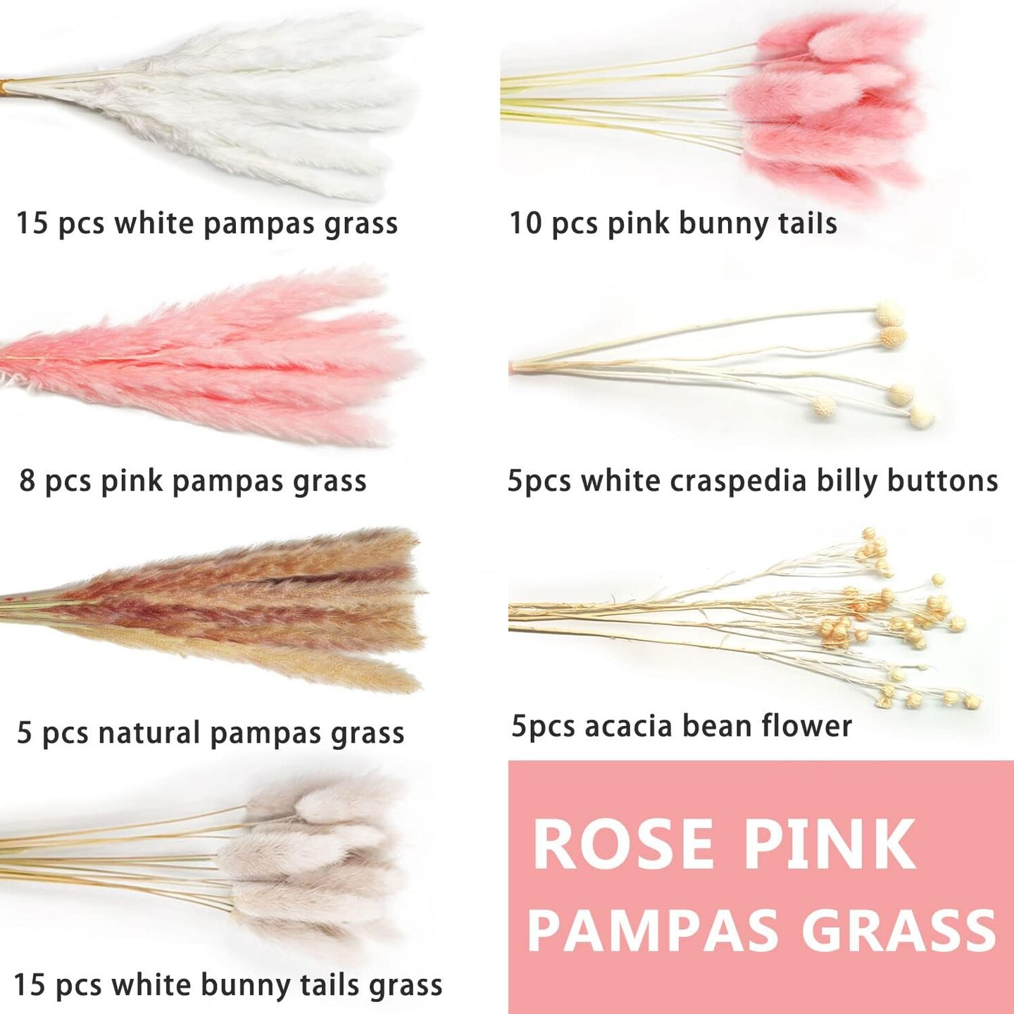 17 Inches Dried Pampas Grass Decor 63 pcs