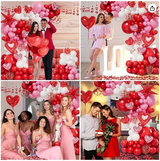 Valentines Day Love Ballons, 40 Inch Large Pink Love Foil Balloons