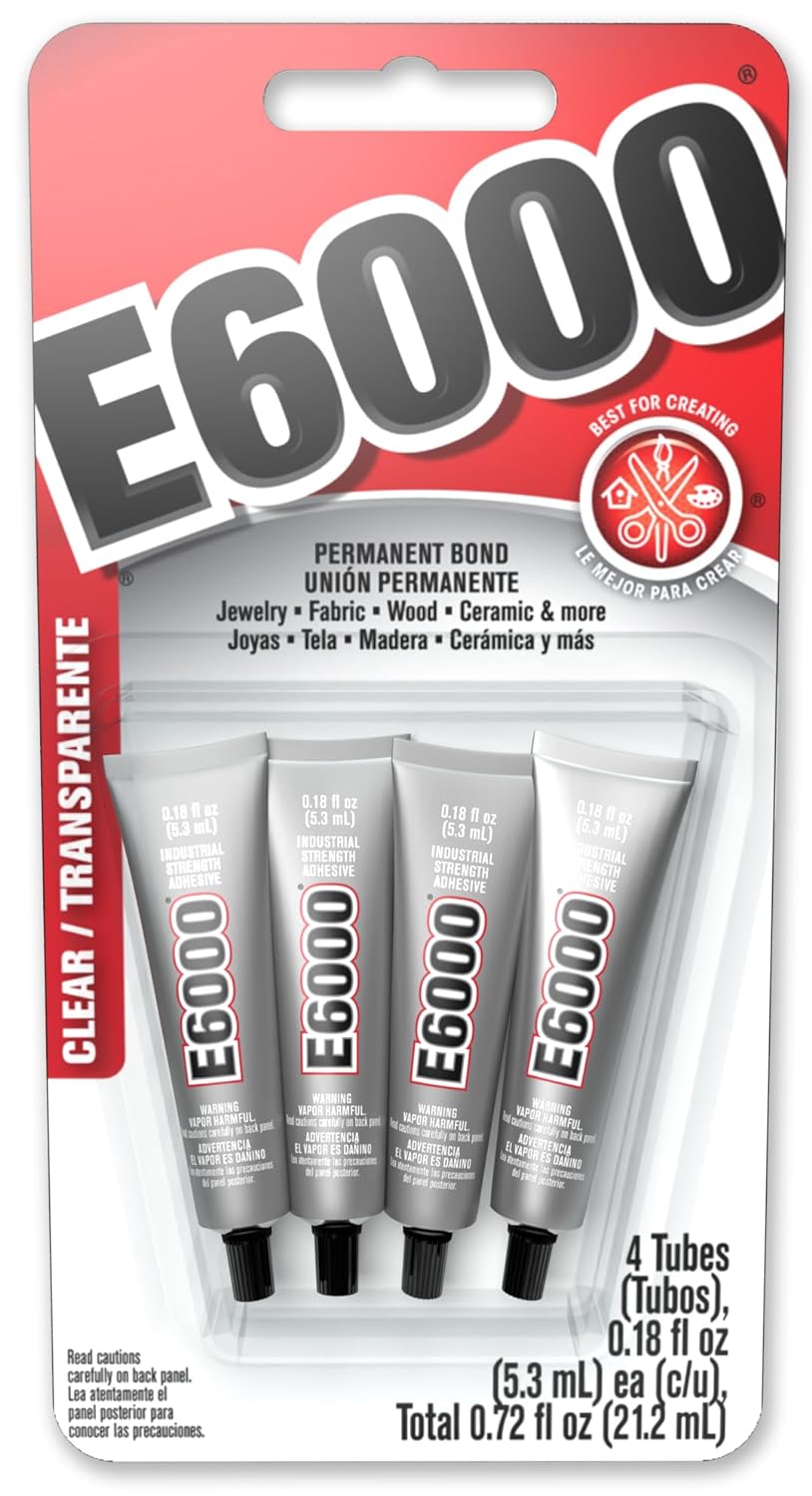 E6000 Mini Tubes Permanent Multi Purpose Glue, Clear