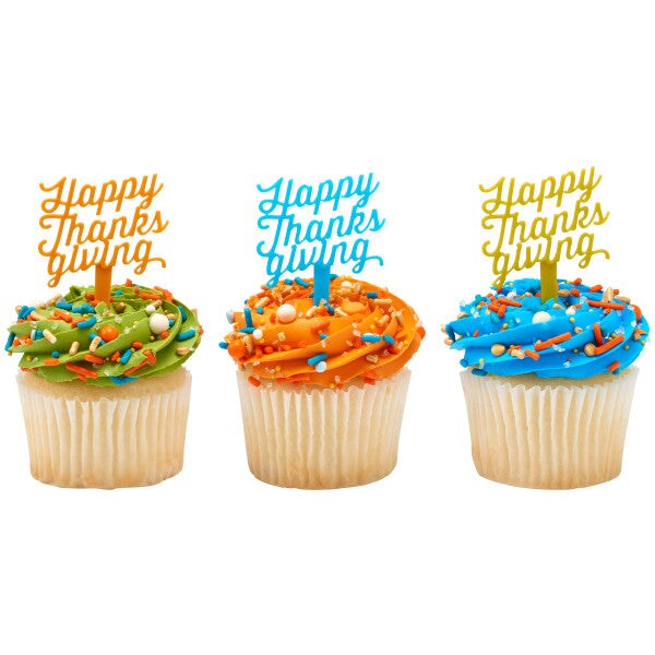 Happy Thanksgiving DecoPics Cupcake Decoration, 12ct