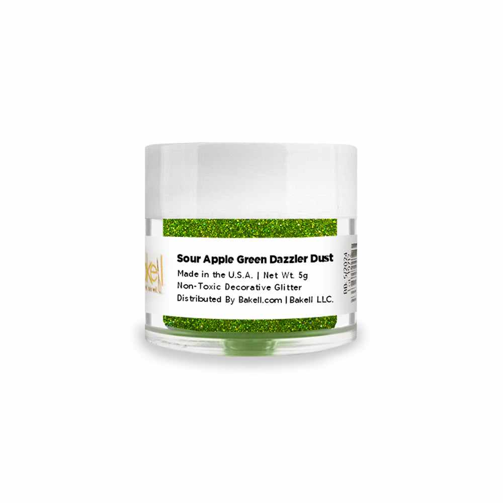 Bakell - Sour Apple Dazzler Dust (5g, 1x Jar) Non-Toxic Decorating Glitter for Arts and Crafts