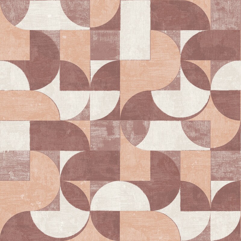 Tempaper Composed Shapes Peel and Stick Wallpaper Redwood