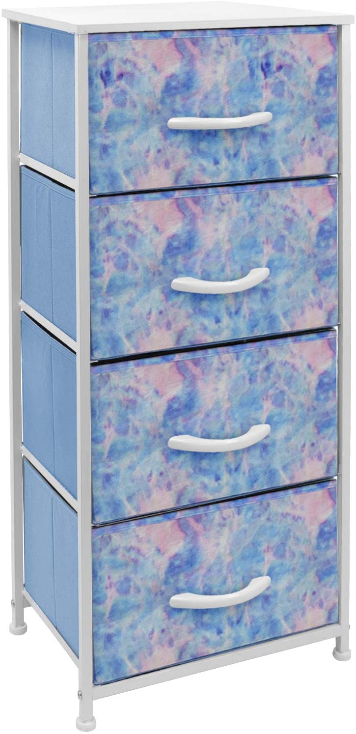 Sorbus Dresser with 4 Drawers - Bedside Furniture &#x26; Night Stand End Table Dresser with Steel Frame, Wood Top, Easy Pull Fabric Bins for Home, Bedroom Accessories, Office &#x26; Dorm