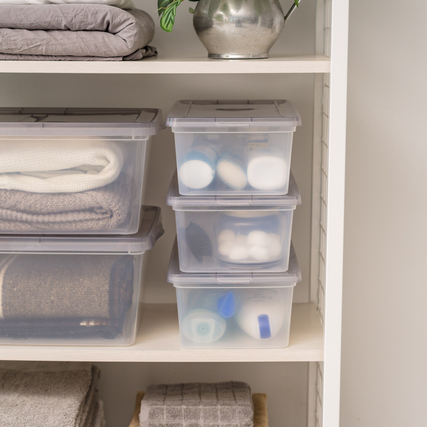 IRIS USA 6 Quart Snap Top Plastic Storage Box, 10 Pack