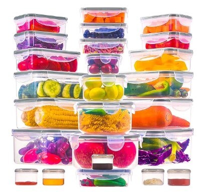 Plastic Food Storage Containers with Lids 25 oz - Meal Prep