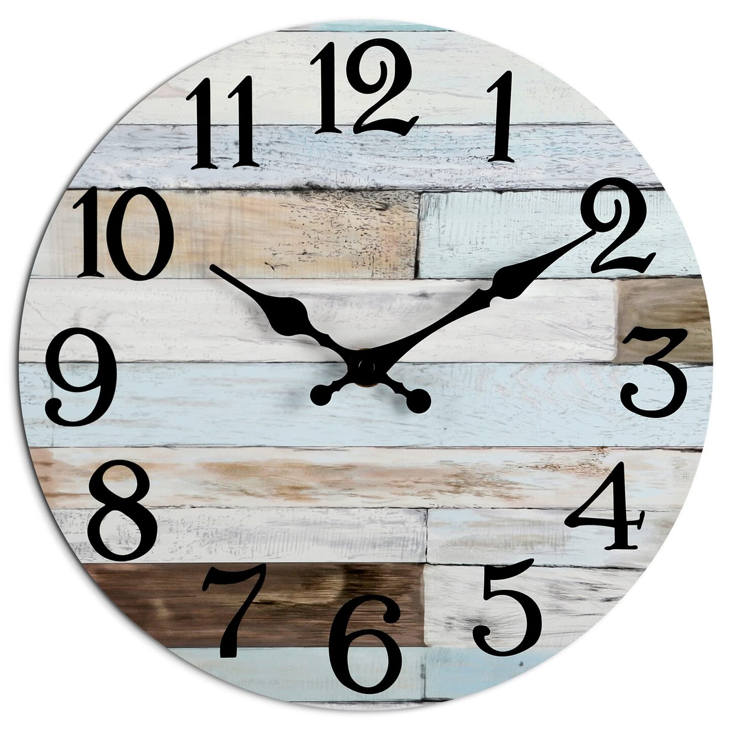 Wall Clock - 10 Inch Silent Non-Ticking Wooden Clocks Battery Operated - Country Retro Rustic Style Decorative for Living Room, Kitchen, Home,Bathroom, Bedroom, Laundry Room