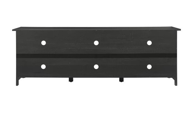 TV Stand with Adjustable Shelves for TVs up to 70&#x22; in Black Finish