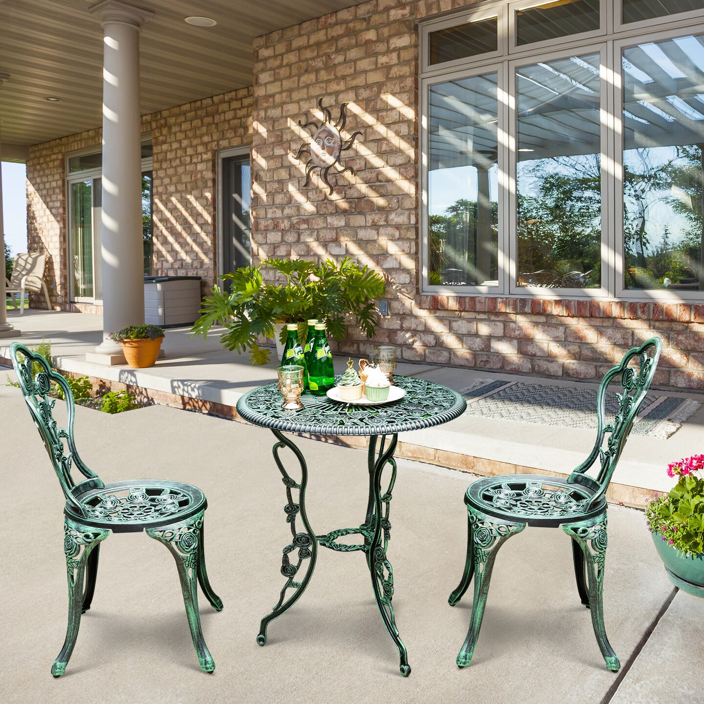 Outdoor Cast Aluminum Patio Furniture Set with Rose Design Michaels