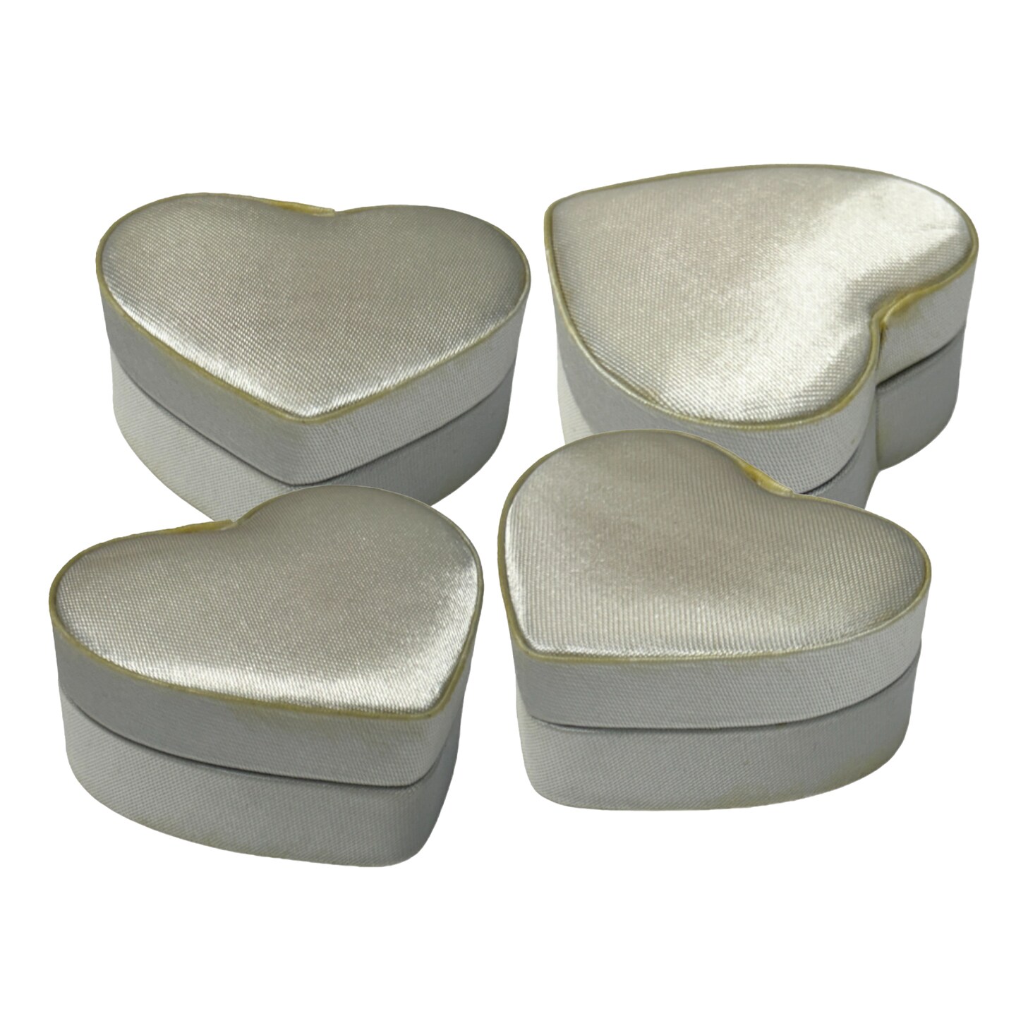 Value Pack of 12 Petite White Satin Heart Keepsake Box