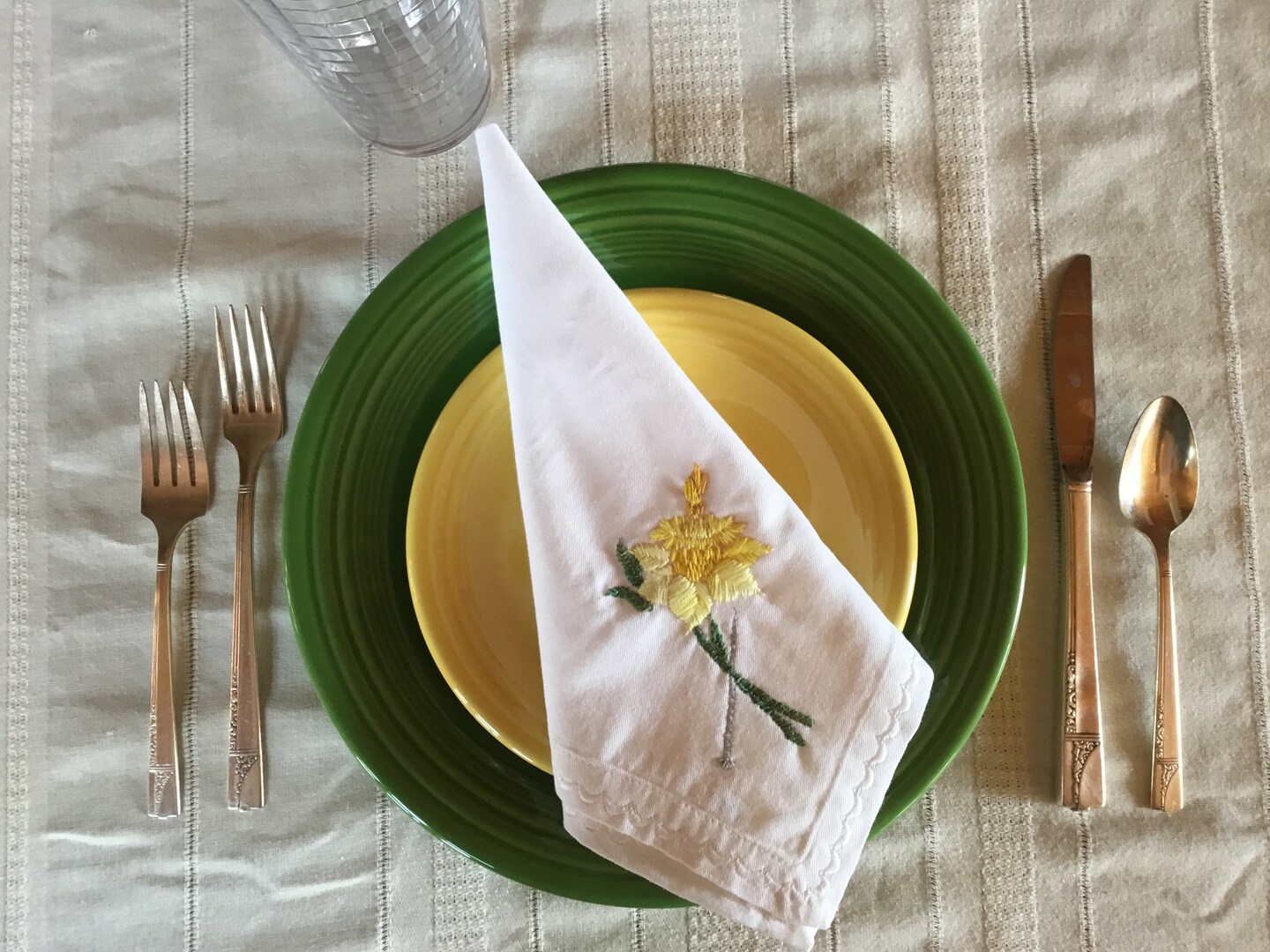 Hand Embroidered Napkins Cotton Spring Flowers MakerPlace by