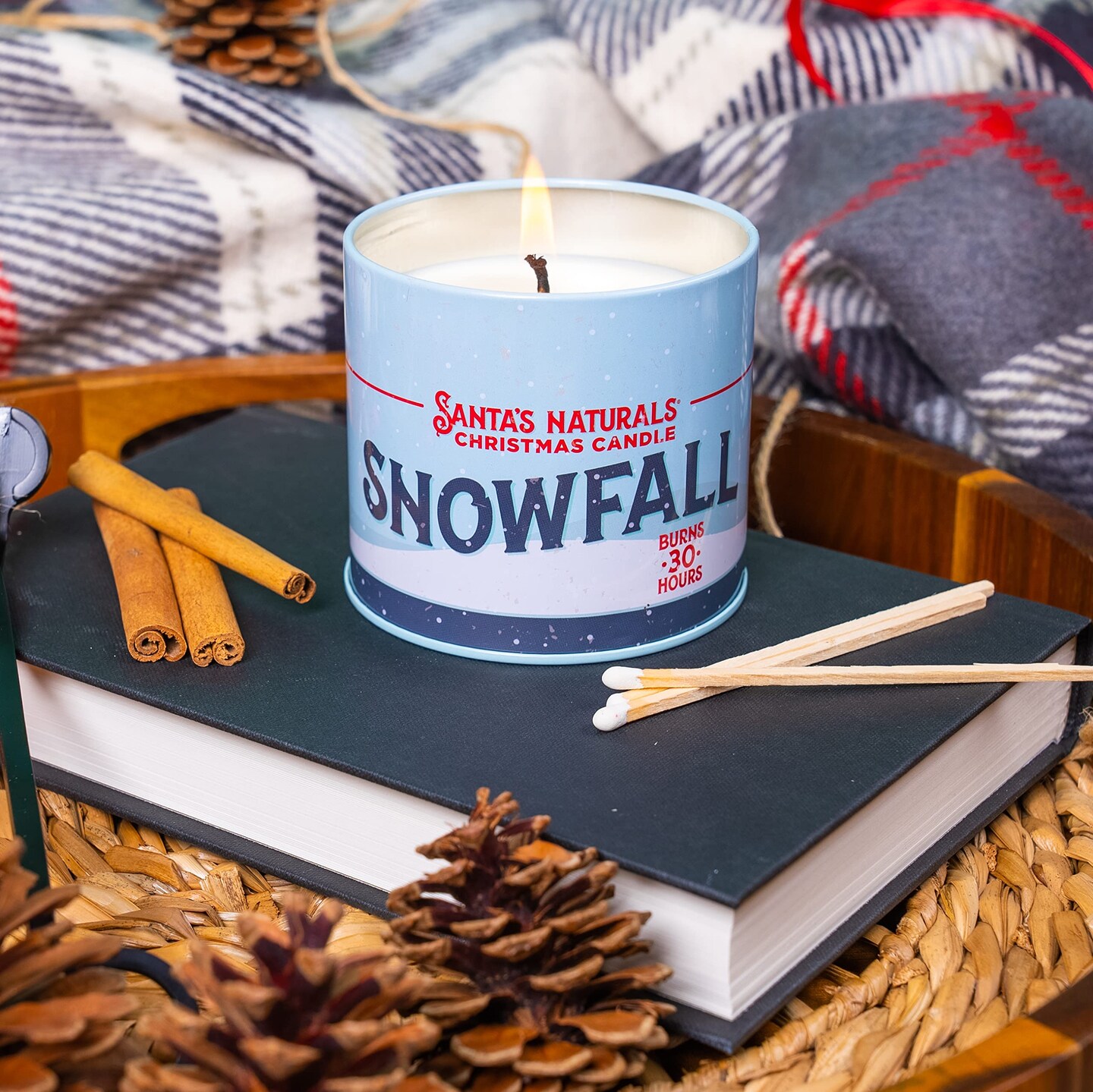 Snowfall Christmas Candle | Sweet, Bright Fragrance | Notes of Pine, Citrus, Eucalyptus | Sustainably Sourced Soy and Beeswax | 30 Hour Burn Time | 9oz | 2 Pack
