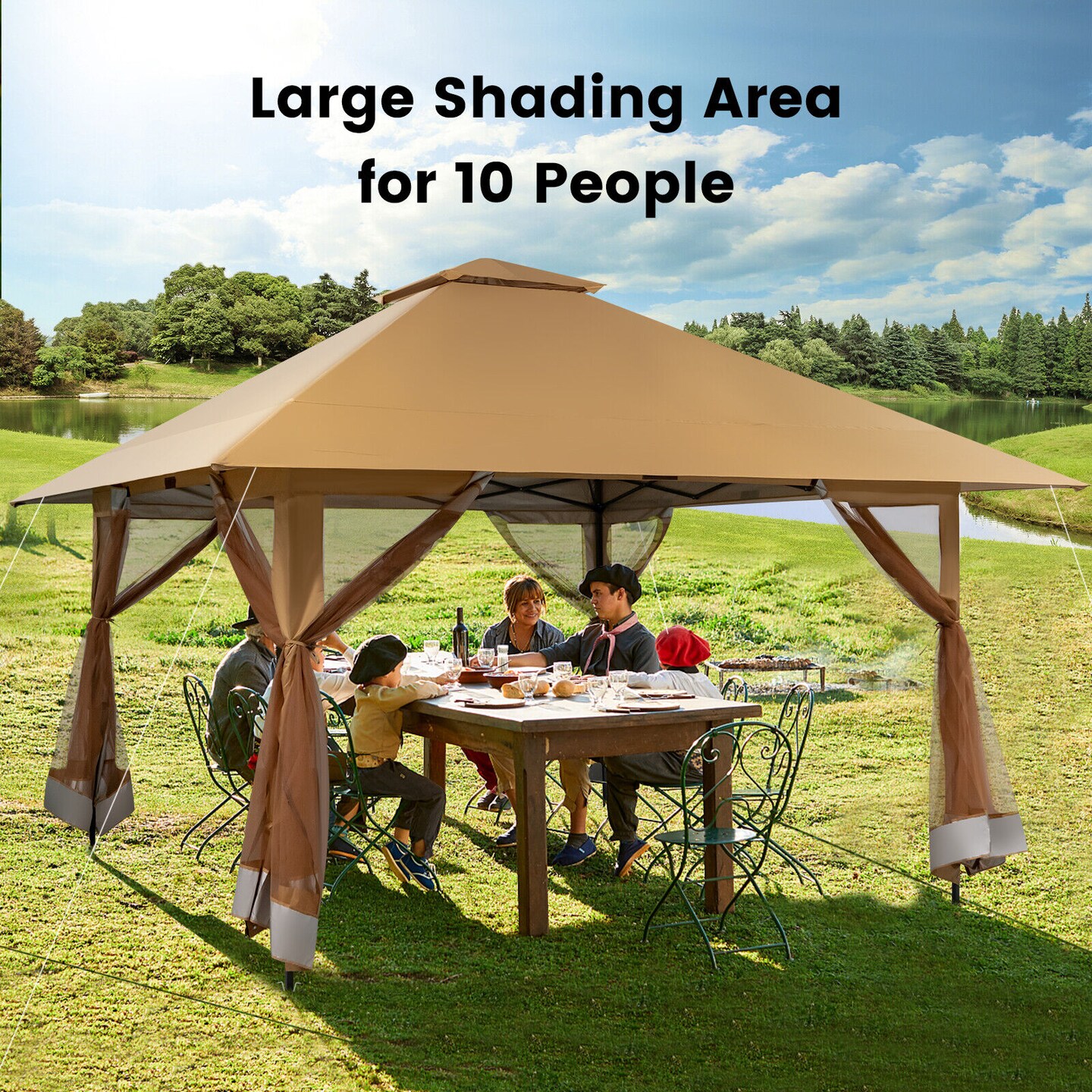 Mesh canopy outlet tent