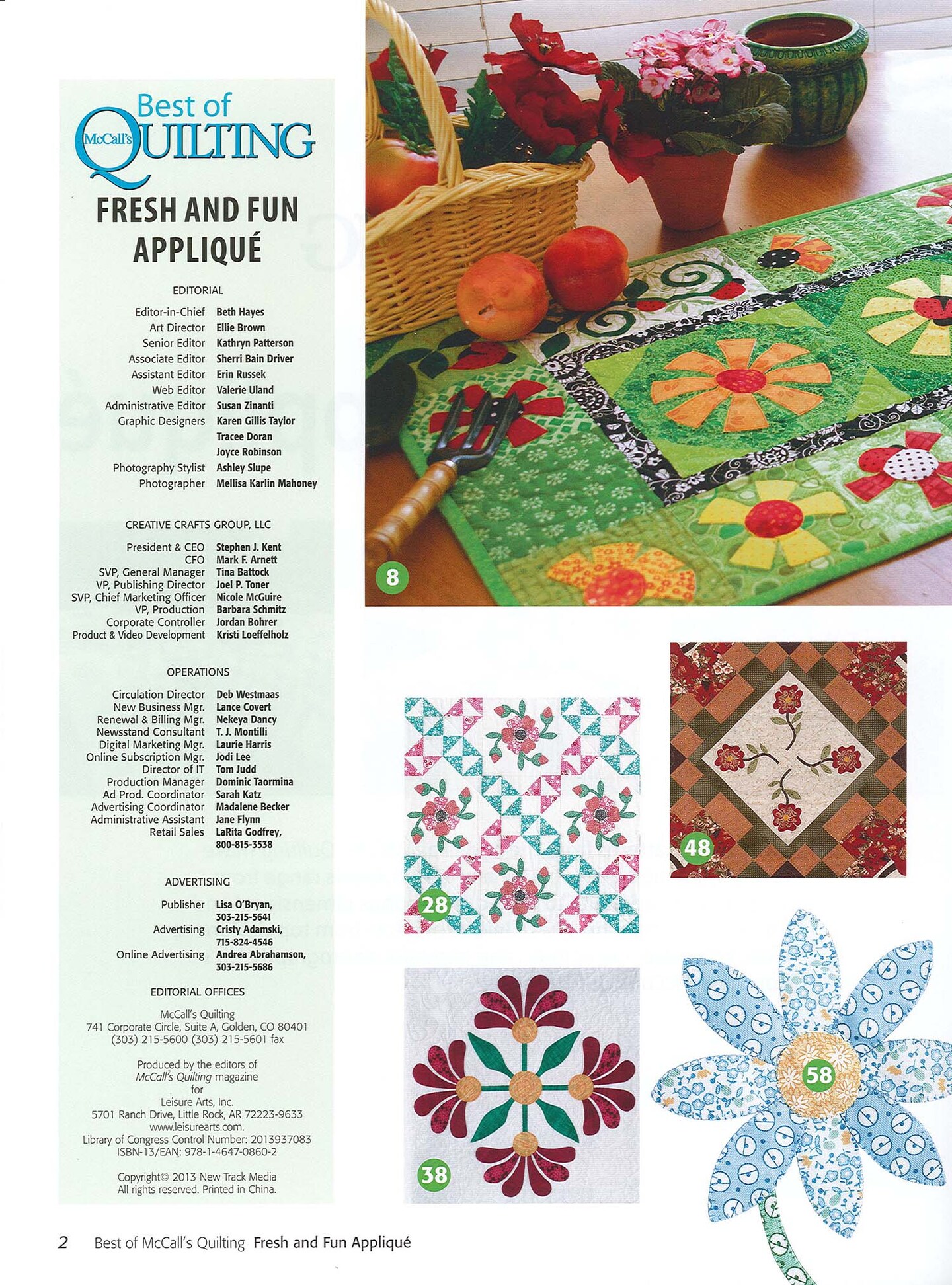 Leisure Arts McCall&#x27;s Quilt FreshandFun Applique Quilting Book