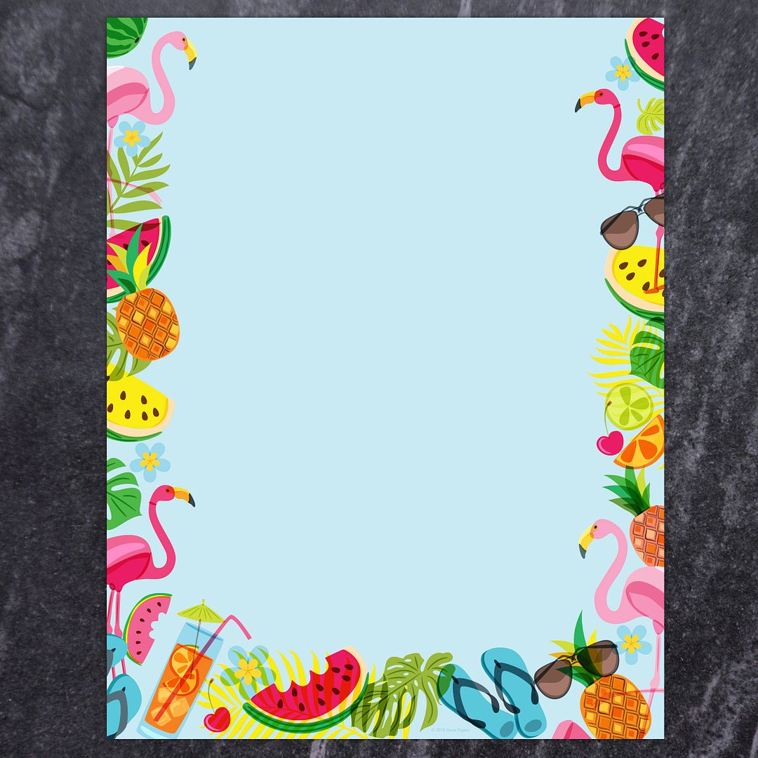 Great Papers! Tropical Vibes Stationery Letterhead, Invitations and Announcements, Printer Friendly, 8.5"x11", 80 Pack