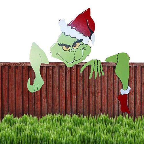 Kitcheniva Christmas Fence Peeker Yard Garden Decoration