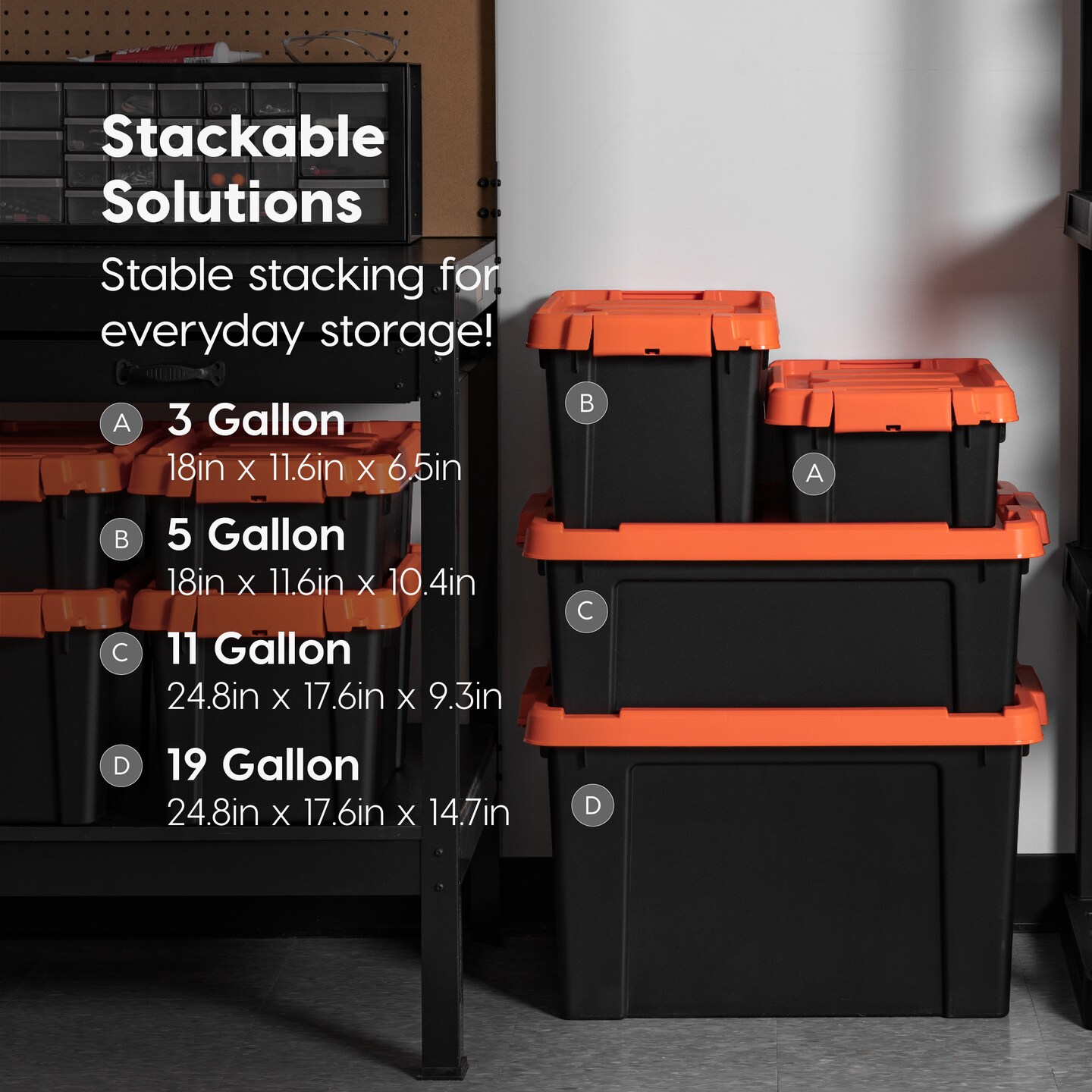 IRIS USA Lockable Heavy Duty Plastic Storage Bins Container with Lids and Secure Latching Buckles