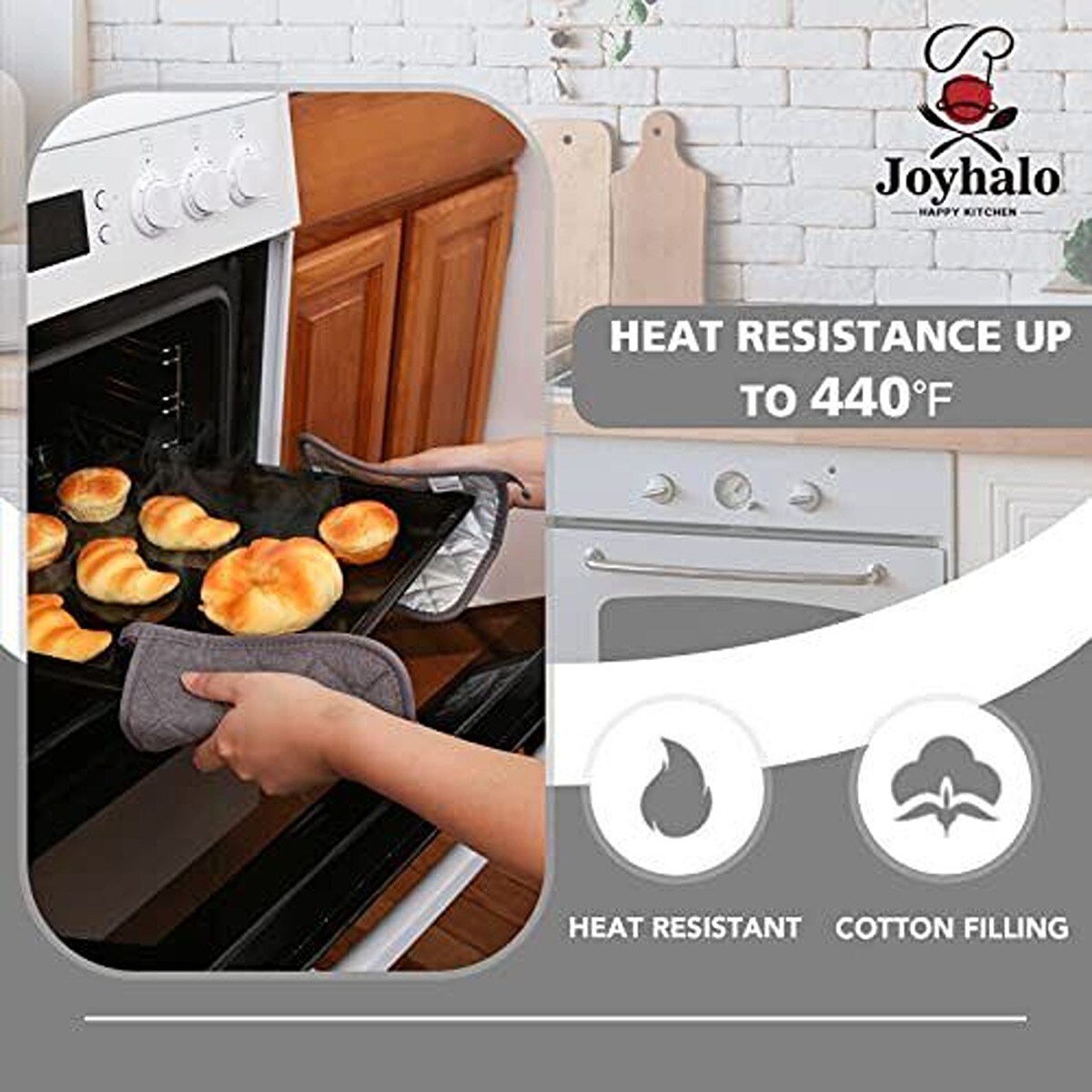 Joyhalo 4 Pack Pot Holders for Kitchen Heat Resistant Pot Holders Sets Oven Hot Pads Terry Cloth Pot Holders for Cooking Baking