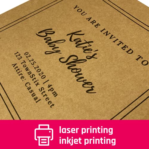 Brown Kraft Cardstock,50 Sheets, 200 GSM (75 lb. Cover), 8.5 x 11 inches