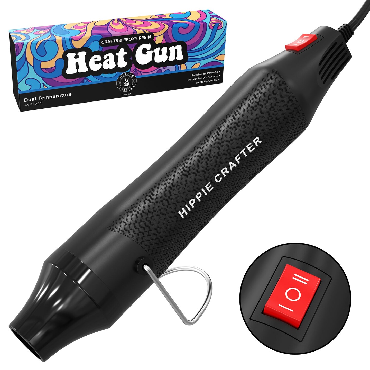 Craft Heat Gun for Crafts 2 Speed Small Heat Gun for Resin 300W Mini Hot  Air Art Torch Tool for Polymer Clay Dryer Candle Making Shrink Wrapping  Embossing Epoxy Painting Tumblers Crafts