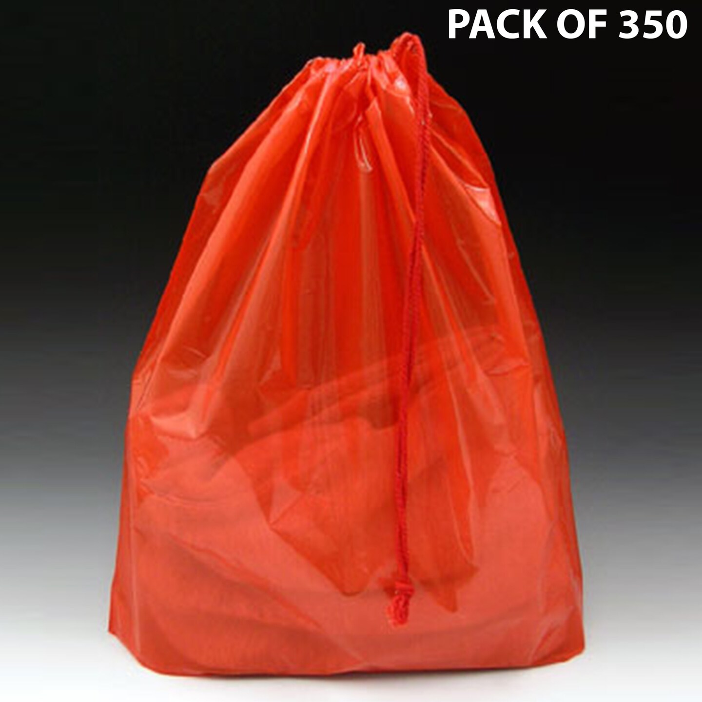 18 x 19-1/2 Poly Bag with Single Drawstring + 4 Bottom Gusset - Clear (2  mil)