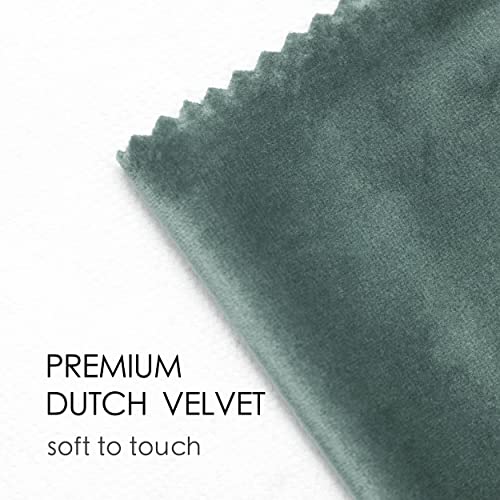 Dusty Green Velvet Ribbon Set 3/8"" x 15 Yards Wooden Spool Fabric Trim Eco-Friendly 3 Rolls * 5Yd for Christmas Wreath Decoration Handmade Craft Ornaments Gift Wrapping & Bow Making