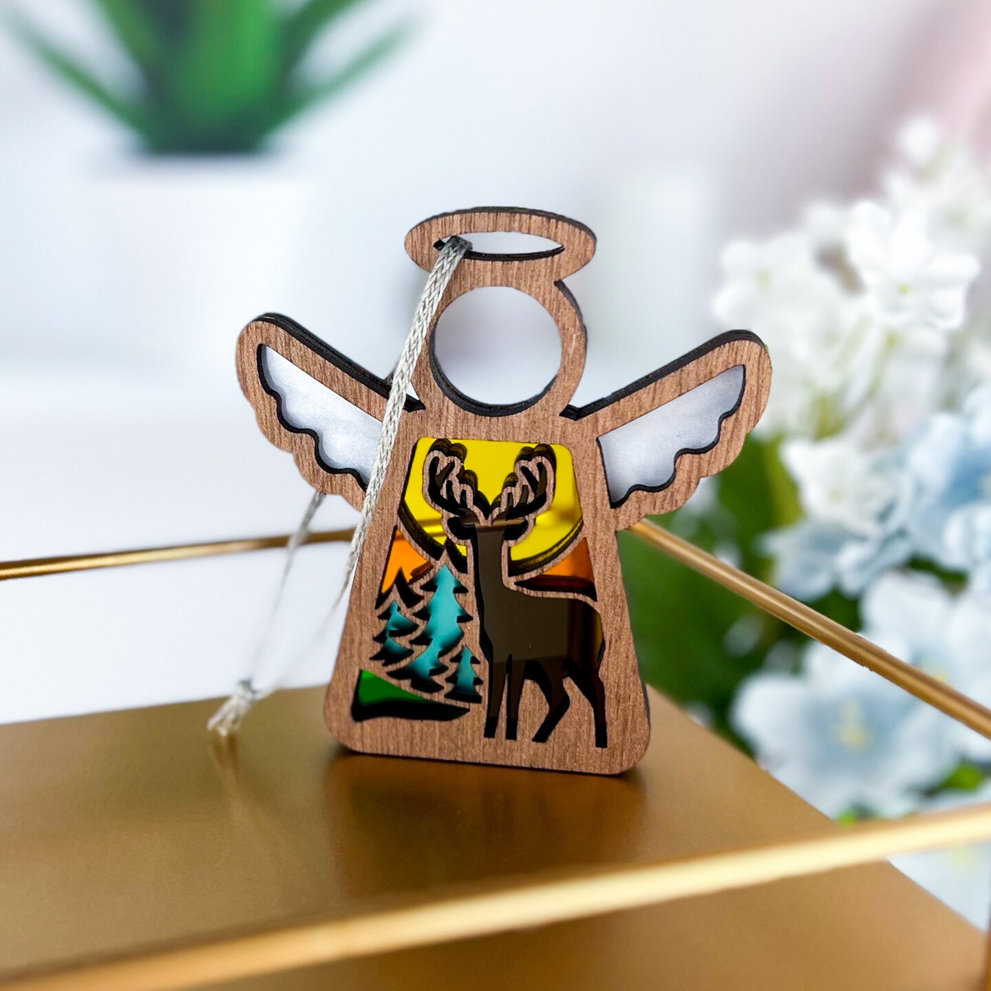 3.5&#x22; Autumn Deer Ornament - Handcrafted in Texas - Mother&#x27;s Angels&#xAE; Figurine - Mother&#x27;s Day Gifts