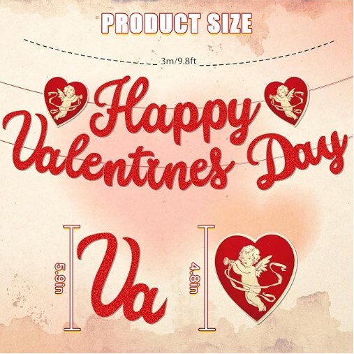 Valentine&#x27;s Day Banner Hanging Swirls Decorations, Vintage Valentine Decorations Valentine Honeycomb Centerpiece Vintage Wedding Anniversary Engagement Valentines Day Party Decorations