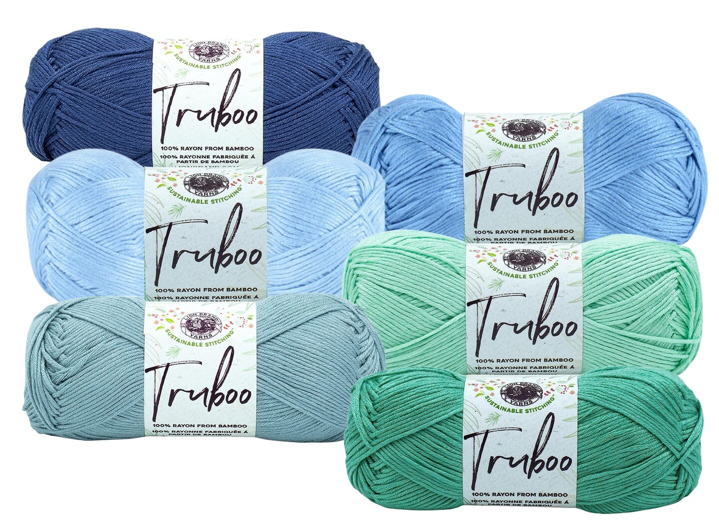 Lion Brand Yarn - Truboo - 6 Pack (Deep Waters)