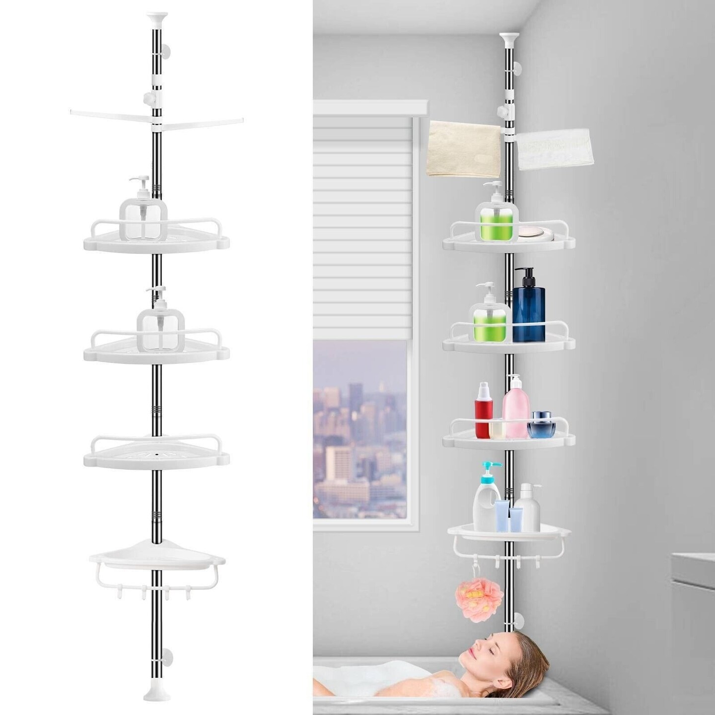 Bathroom Shelf Organizer Storage Shelves Corner Rack For Wall