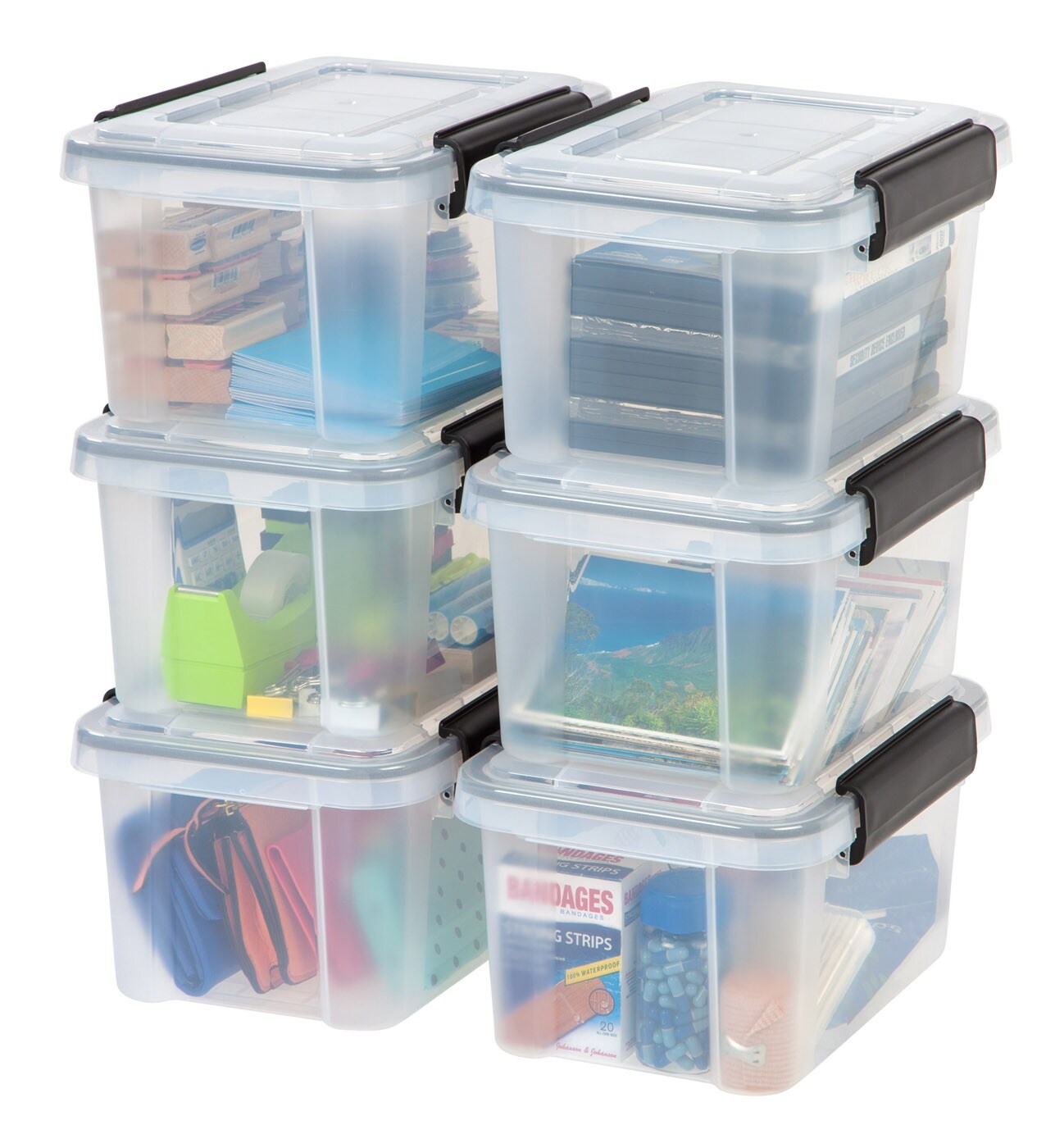 IRIS USA 6.5/19/36qt WEATHERPRO Airtight Plastic Storage Bins with Lids and Seal and Secure Latching Buckles