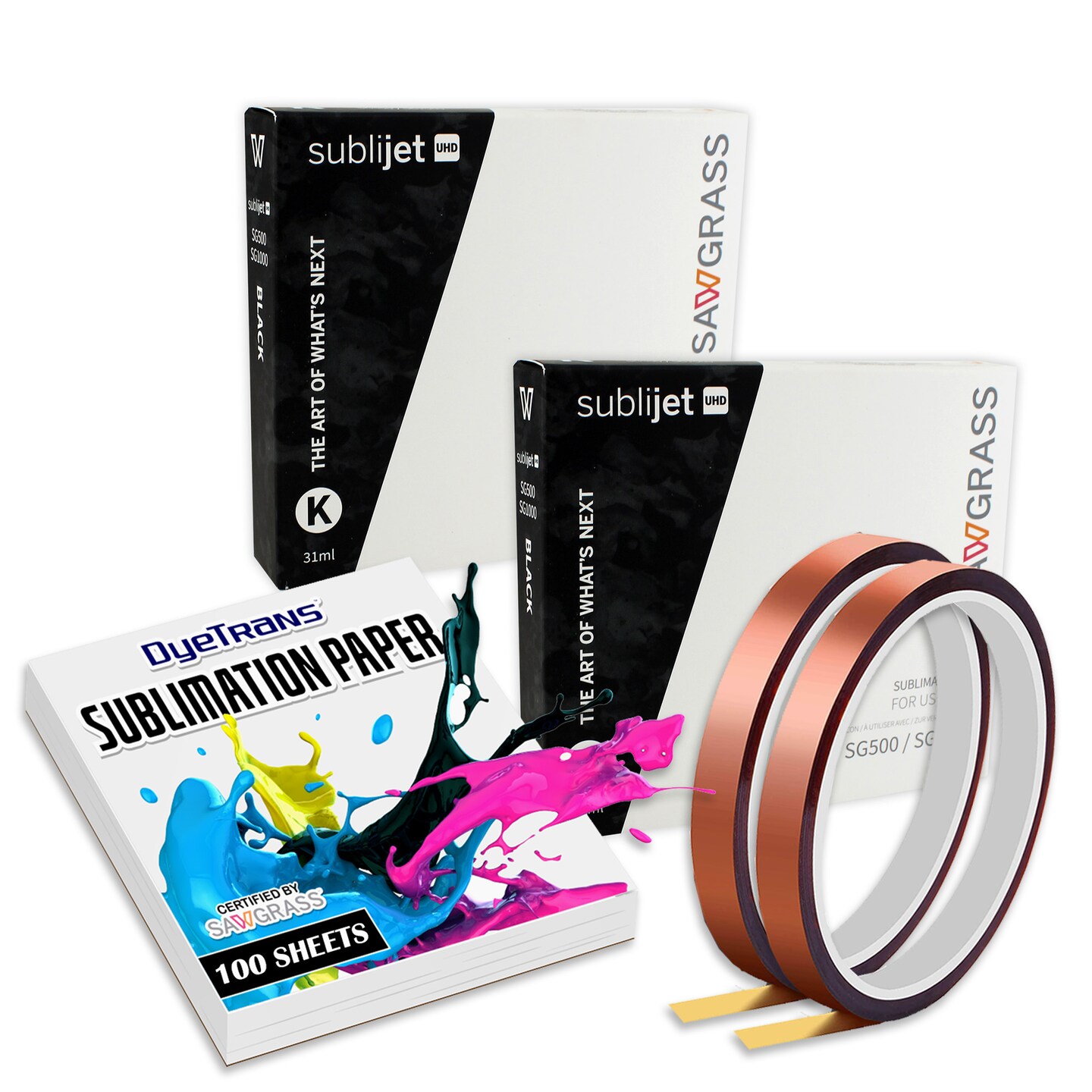 Sawgrass SG500 or SG1000 Black SubliJet UHD Sublimation Inkjet Cartridges for Dye Sublimation