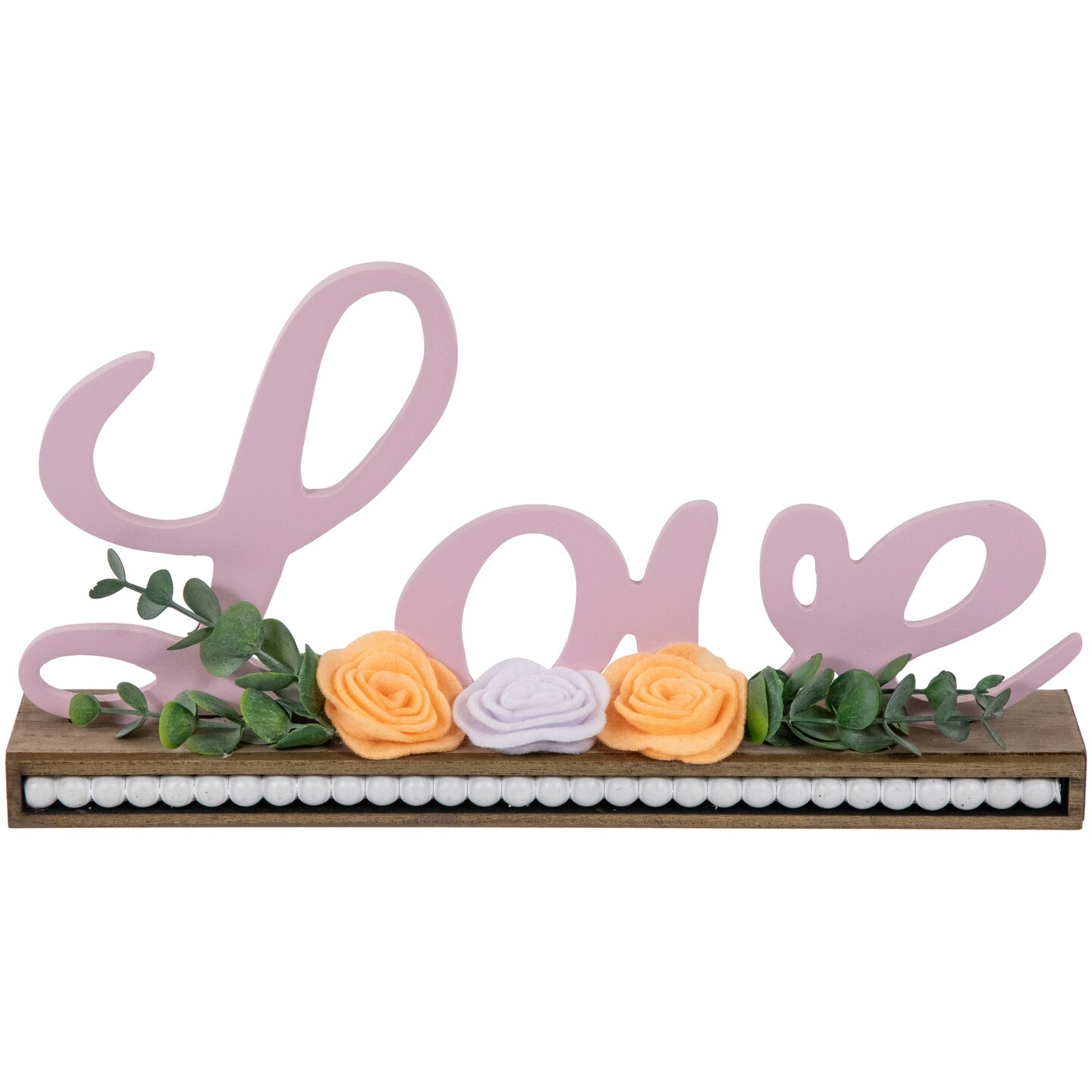 Northlight Love with Flowers Wooden Valentine&#x27;s Day Sign - 11.25&#x22;