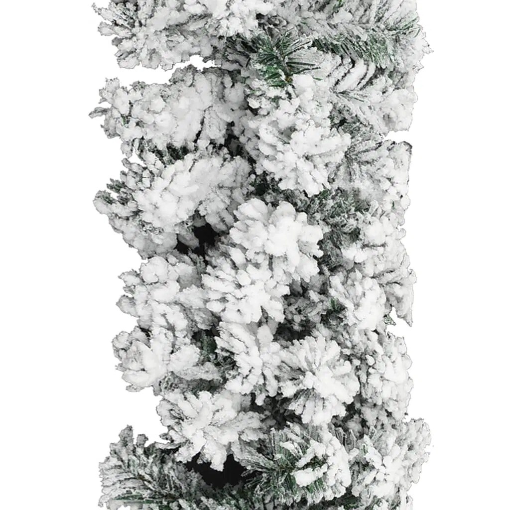 33 ft Green Christmas Garland with Flocked Snow