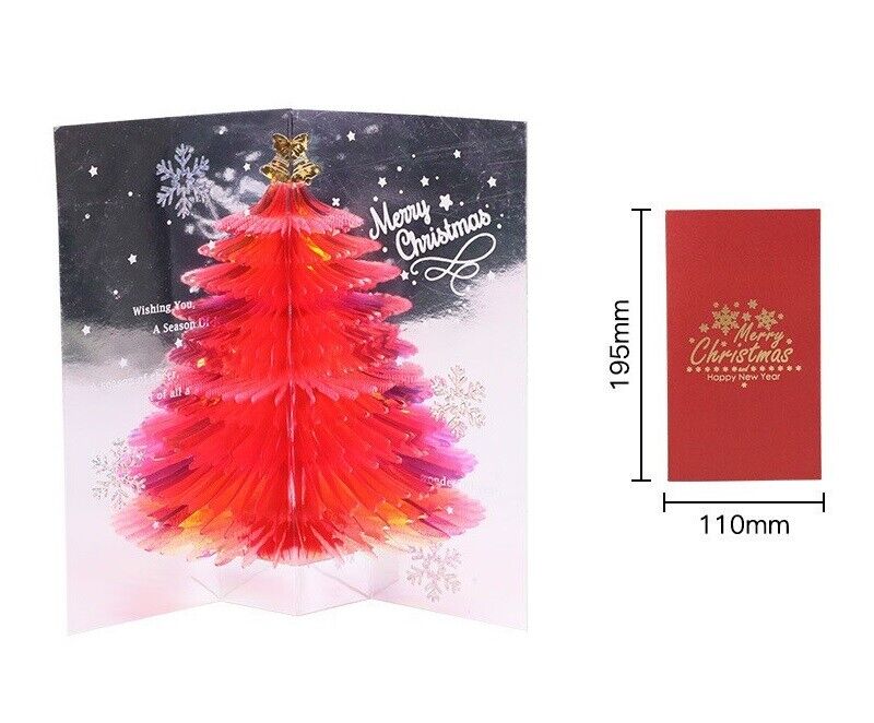 Kitcheniva Christmas Tree 3D Pop Up Card Sparkling Greeting Card Gifts