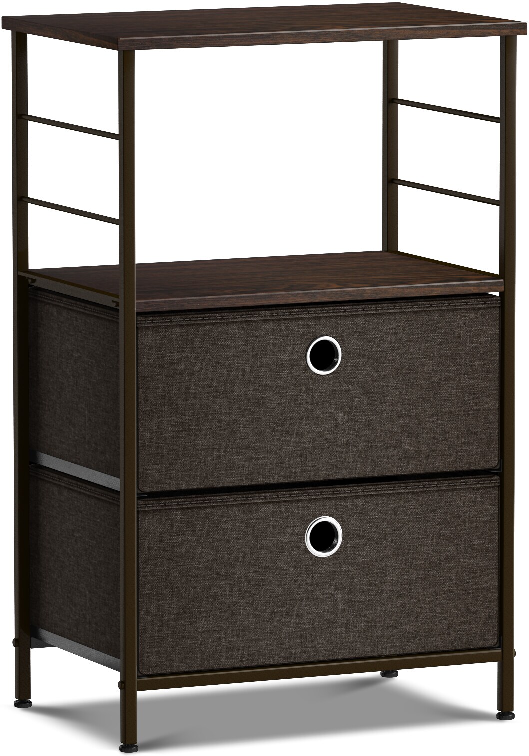 Sorbus Nightstand 2-Drawer Shelf Storage - Bedside Furniture & End Table Chest Dresser with Steel Frame, Wood Top & Easy Pull Fabric Bins for Home, Bedroom, Closets, Bathroom, Office & College Dorm