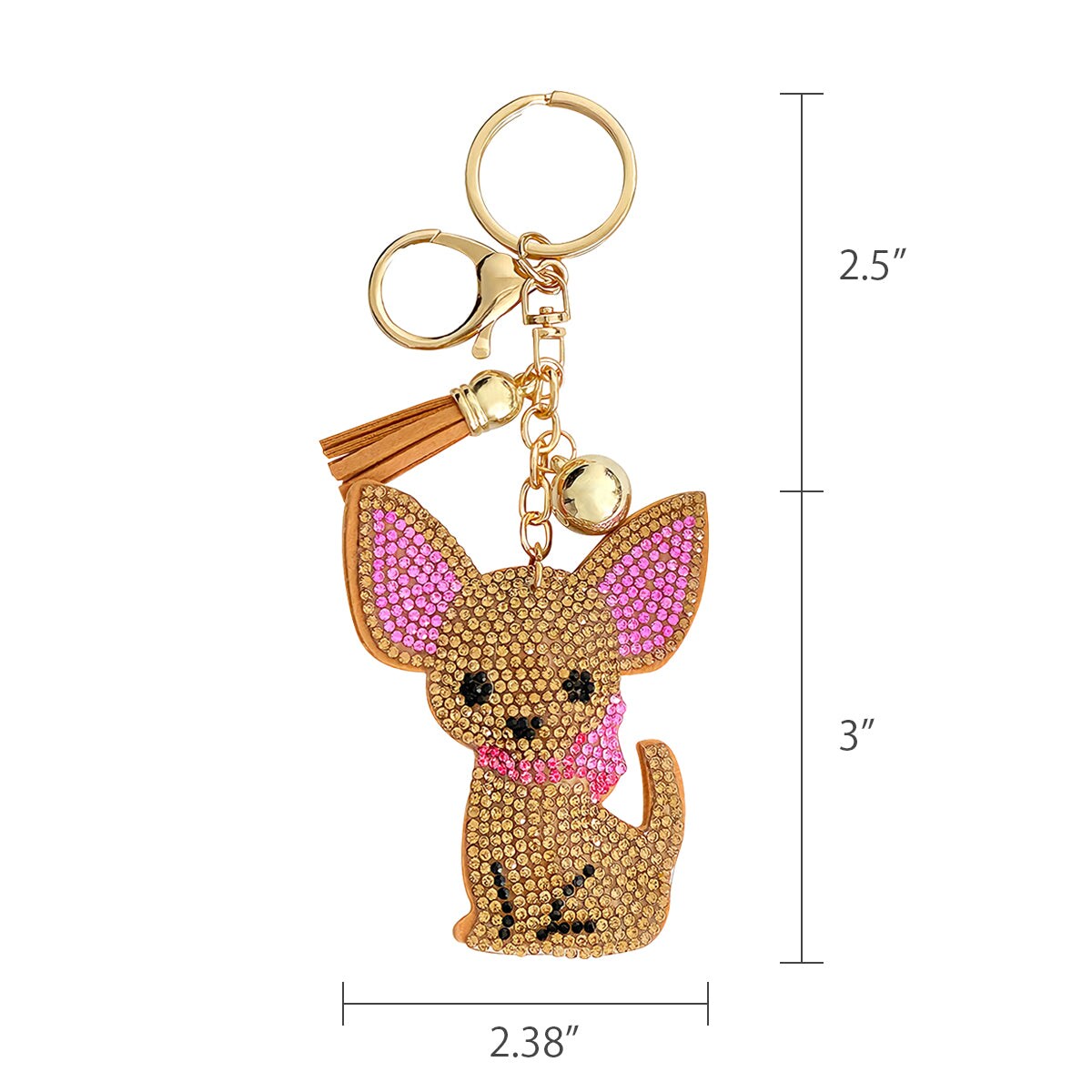 Wrapables Crystal Bling Key Chain Keyring Car Purse Handbag Pendant Charm, Chihuahua